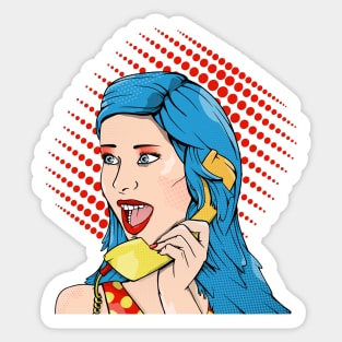 Dial Telephone Pop Art Sticker